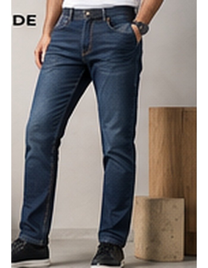 JN010 Indigo Clean Tapered Jeans - Image 1